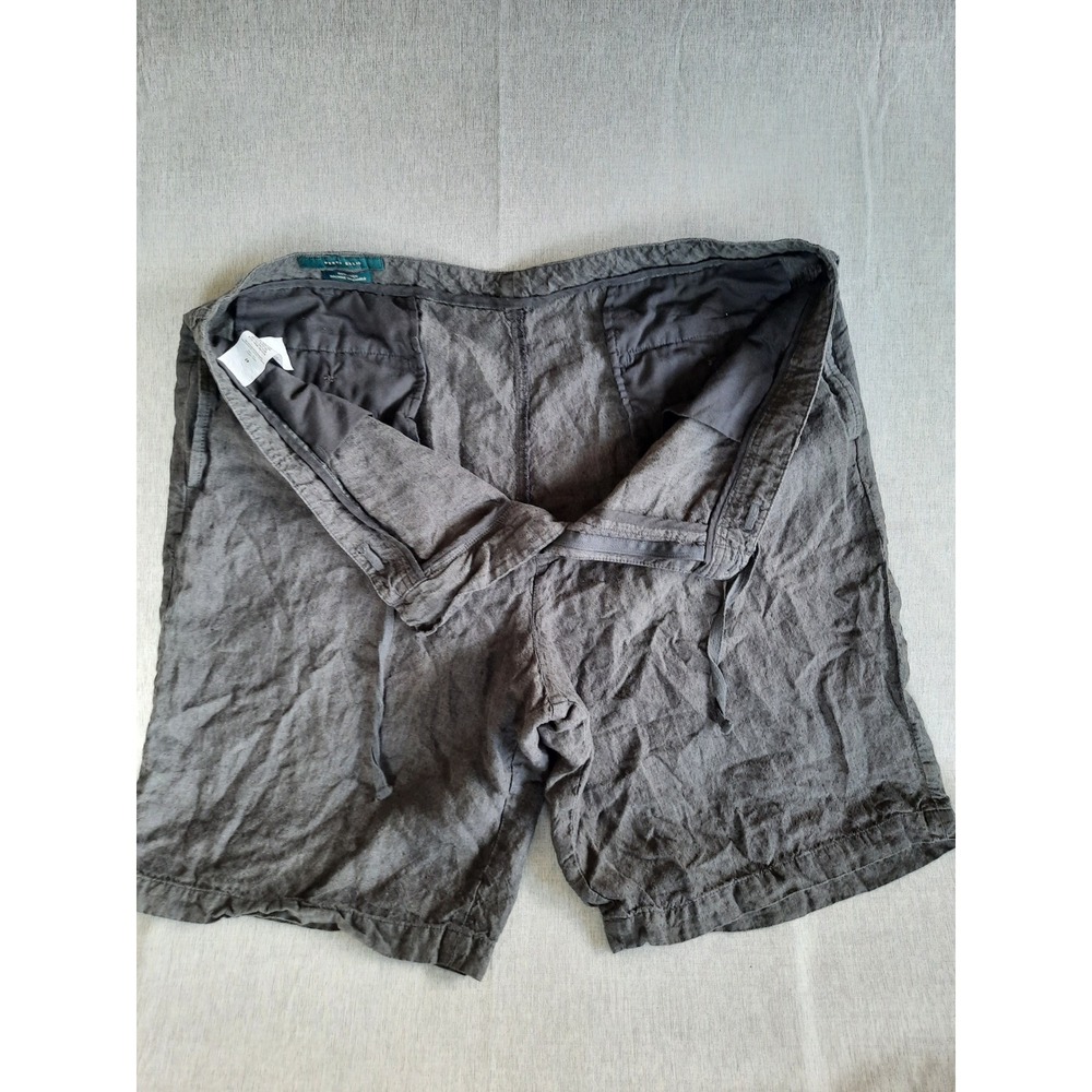 Perry Ellis Men's 42 Lightweight Outdoor Summer Drawstring Short Gray Pure Linen